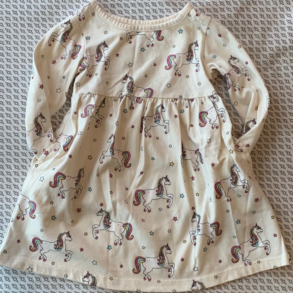 Wonder Nations toddler unicorn girl dress with pockets